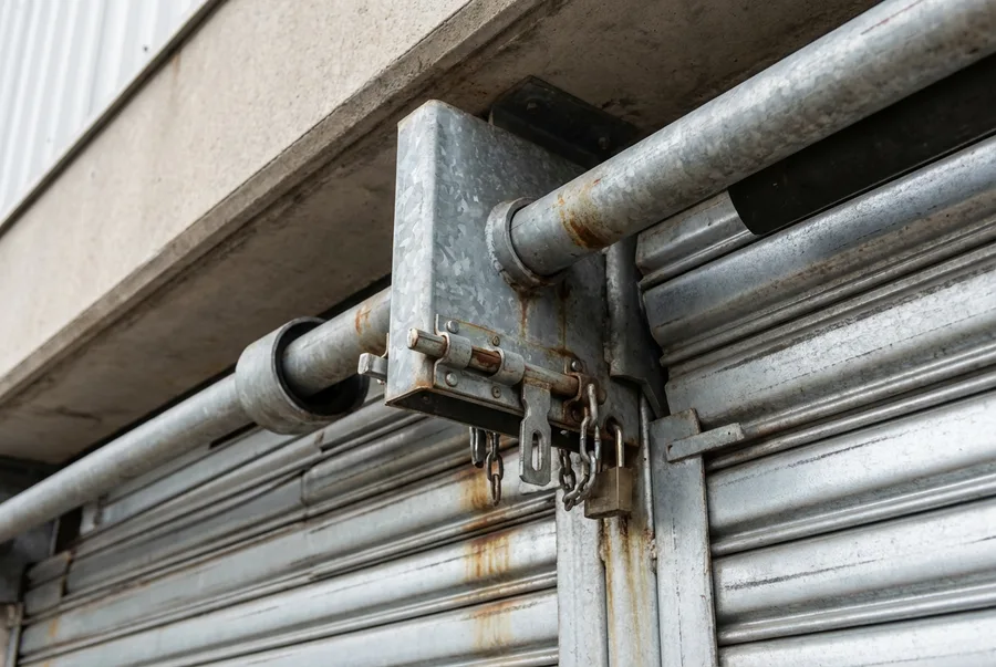 Cierre metálico enrollable con cerradura de seguridad