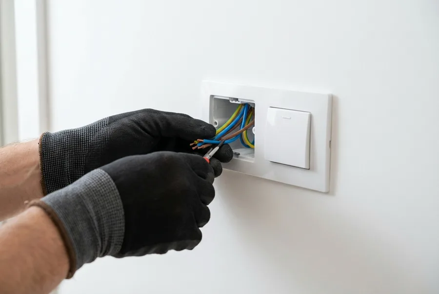 Cableado eléctrico preparado para motorización de persiana
